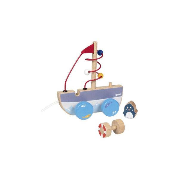 Goki -  Trekschip Ahoy met kralenlabyrint