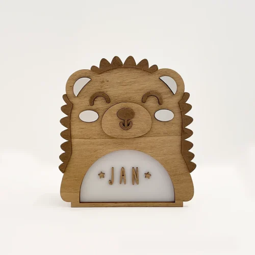 Houten lampje Egel